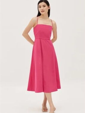 love bonito pink dress LOVE BONITO Casalyn Pink Accordion Pleated Shift Midi Dress 8